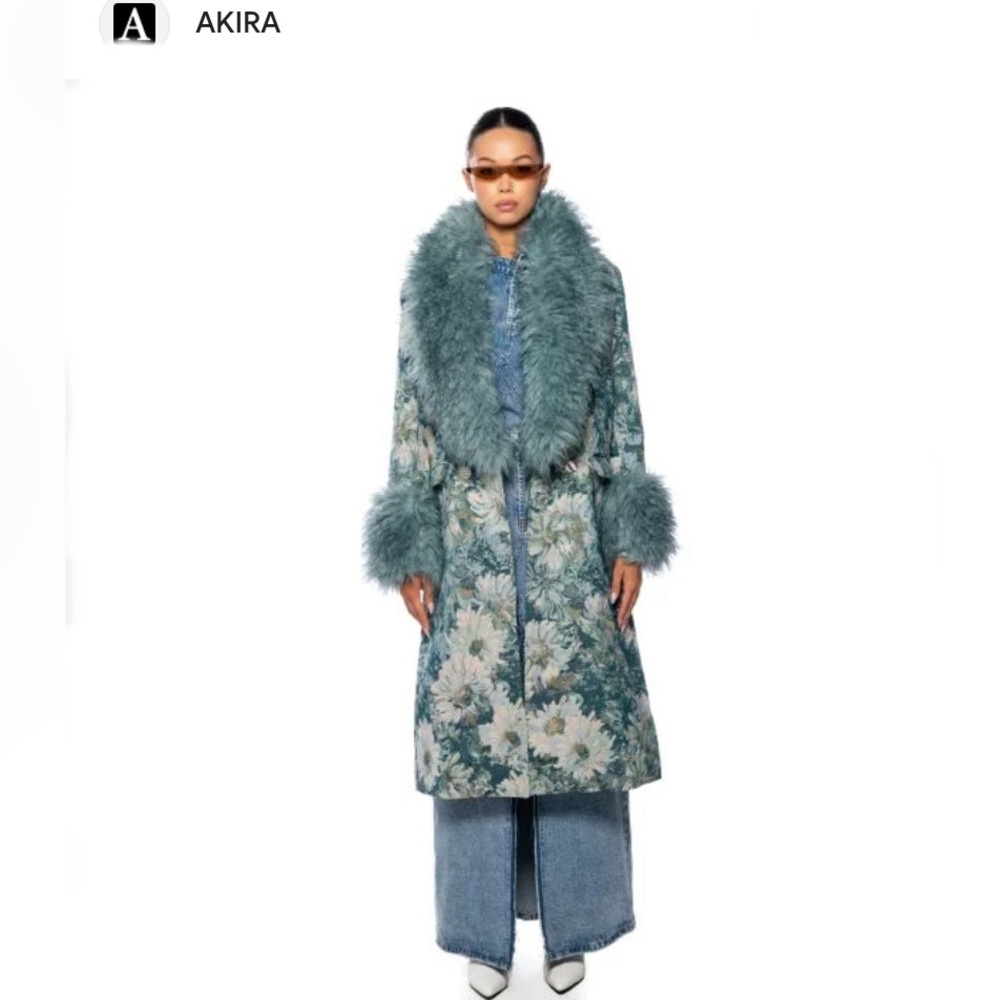ISO Akira Fleur Lane Brocade Trench Coat